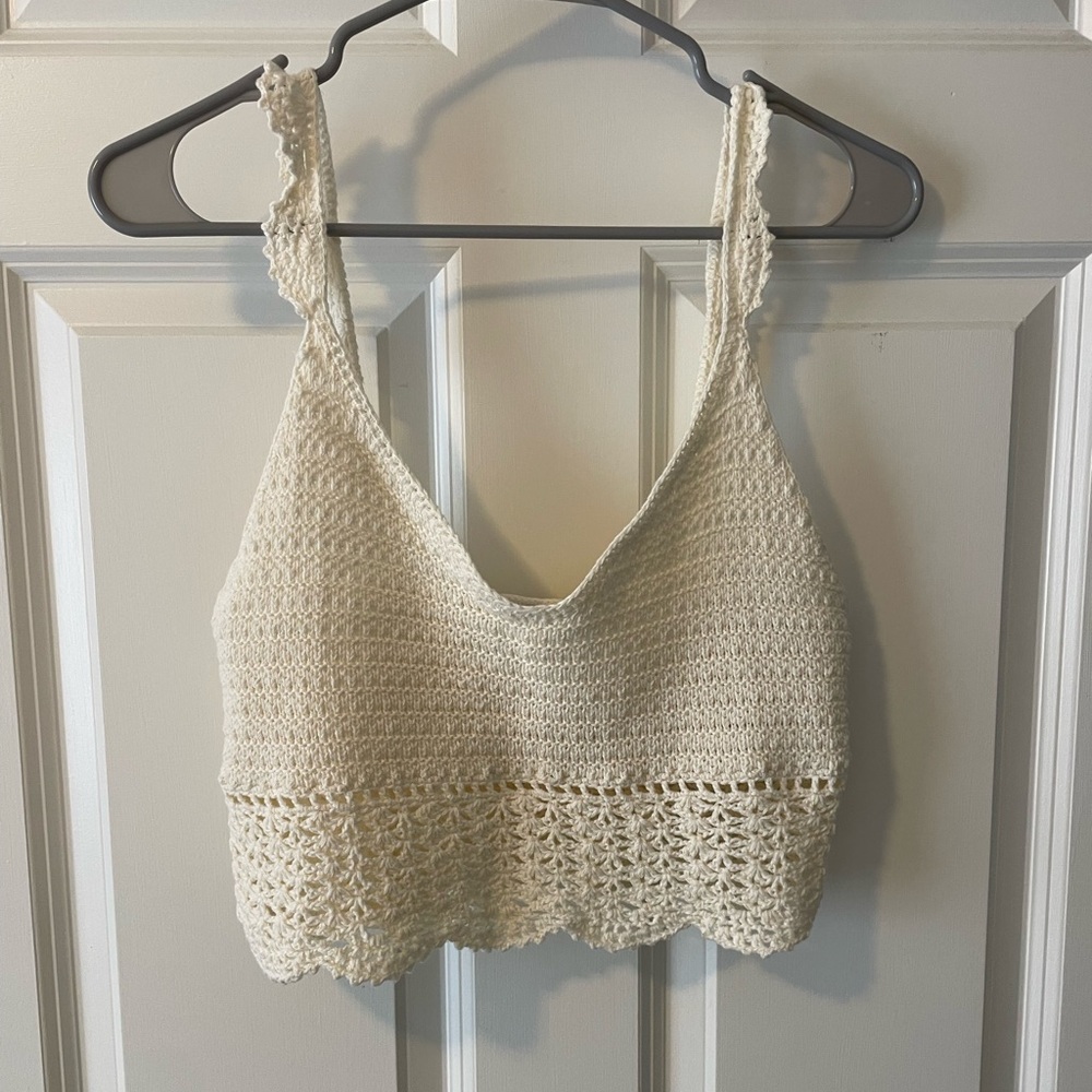 American Eagle Outfitters Ivory Knit Top